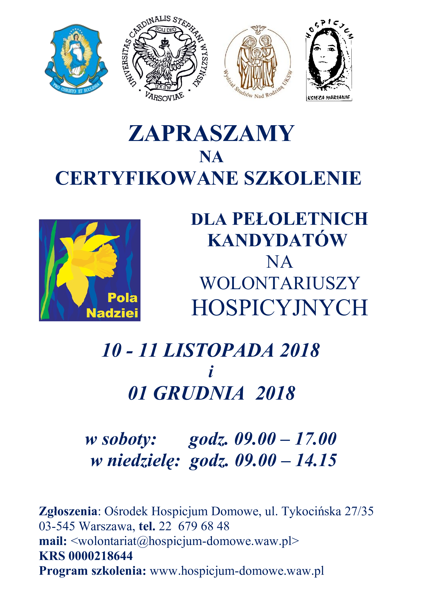 Plakat Szkol DOROŚLI 10 11 01.12.2018 nr tel zmiana